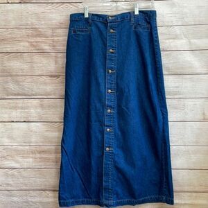 VINTAGE WHITE STAG DENIM MAXI SKIRT MODEST